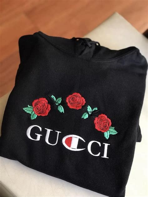 champion gucci hoodie black